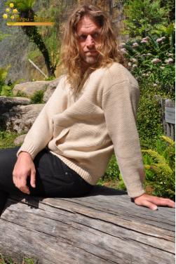 Cardigan épaisse homme Beige des Andes