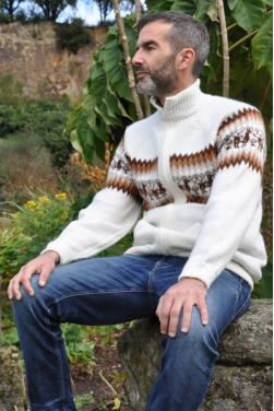 Veste homme col camionneur laine alpaga