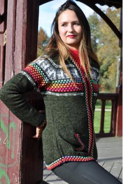 Veste à capuche vert olive