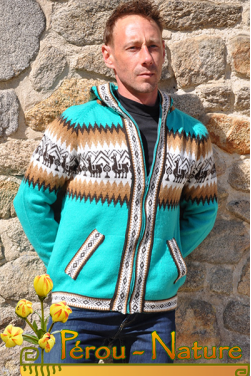 Cardigan turquoise pour homme