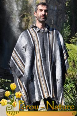 Poncho Ausangate homme laine alpaga douce, légère, écologique et durable