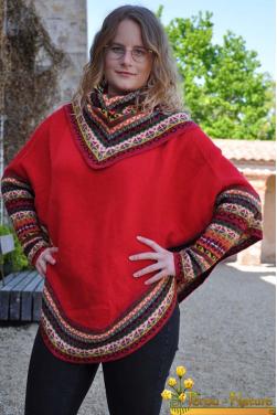 Poncho femme manches chauve souris