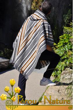 Poncho Ausangate homme laine alpaga douce, légère, écologique et durable