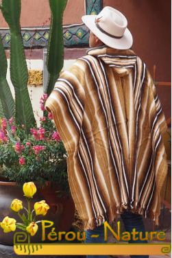 Poncho Ausangate homme laine alpaga douce, légère, écologique et durable