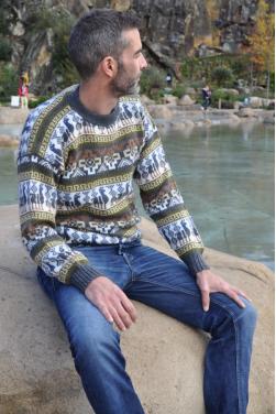 Pull jacquard homme laine alpaga