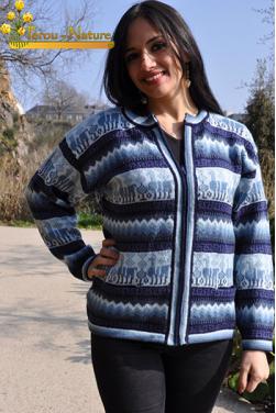 Veste jacquard bleu des Andes