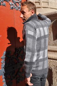 Pull camionneur homme en laine alpaga couleur gris anthracite